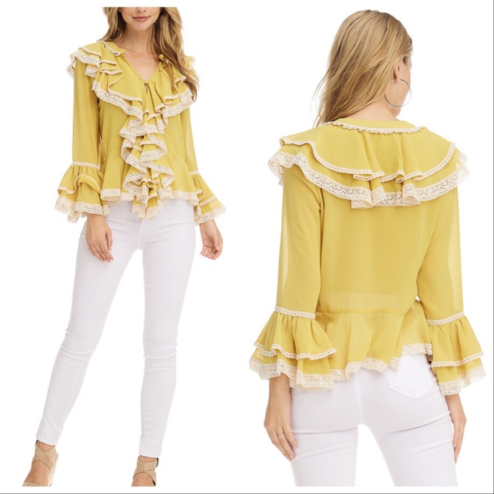 Victorian Ginger Ruffles Blouse - Picture 3 of 8